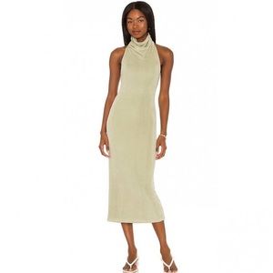 House of Harlow 1960 x Sofia Richie Sable Midi Dress in Sage Green. Size small